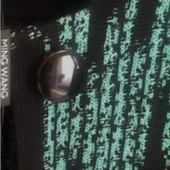 Ming Wang Black and Cyan Embroidered Cardigan m7. - Picture 5 of 9